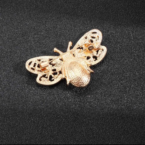New! Bee Brooch with rhinestones - Picture 4 of 4